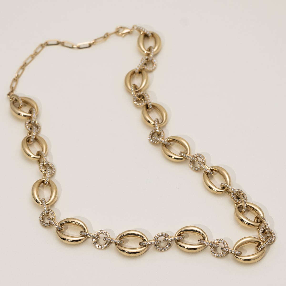 Diamond Open Link Necklace in 14kt Yellow Gold (2 1/2ct tw)