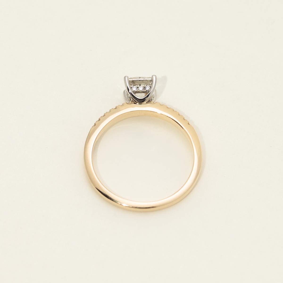 Princess Cut Diamond Engagement Ring in 14kt Yellow Gold and White Gold (7/8ct tw)