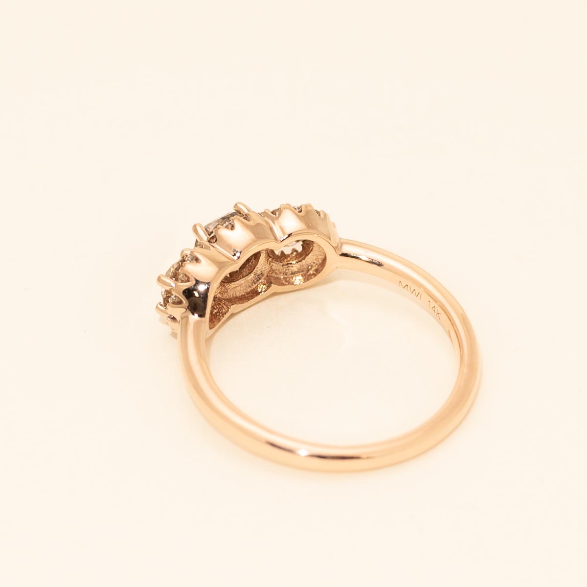 Cushion Cut Champagne Diamond Engagement Ring in 14kt Rose Gold (1ct tw)