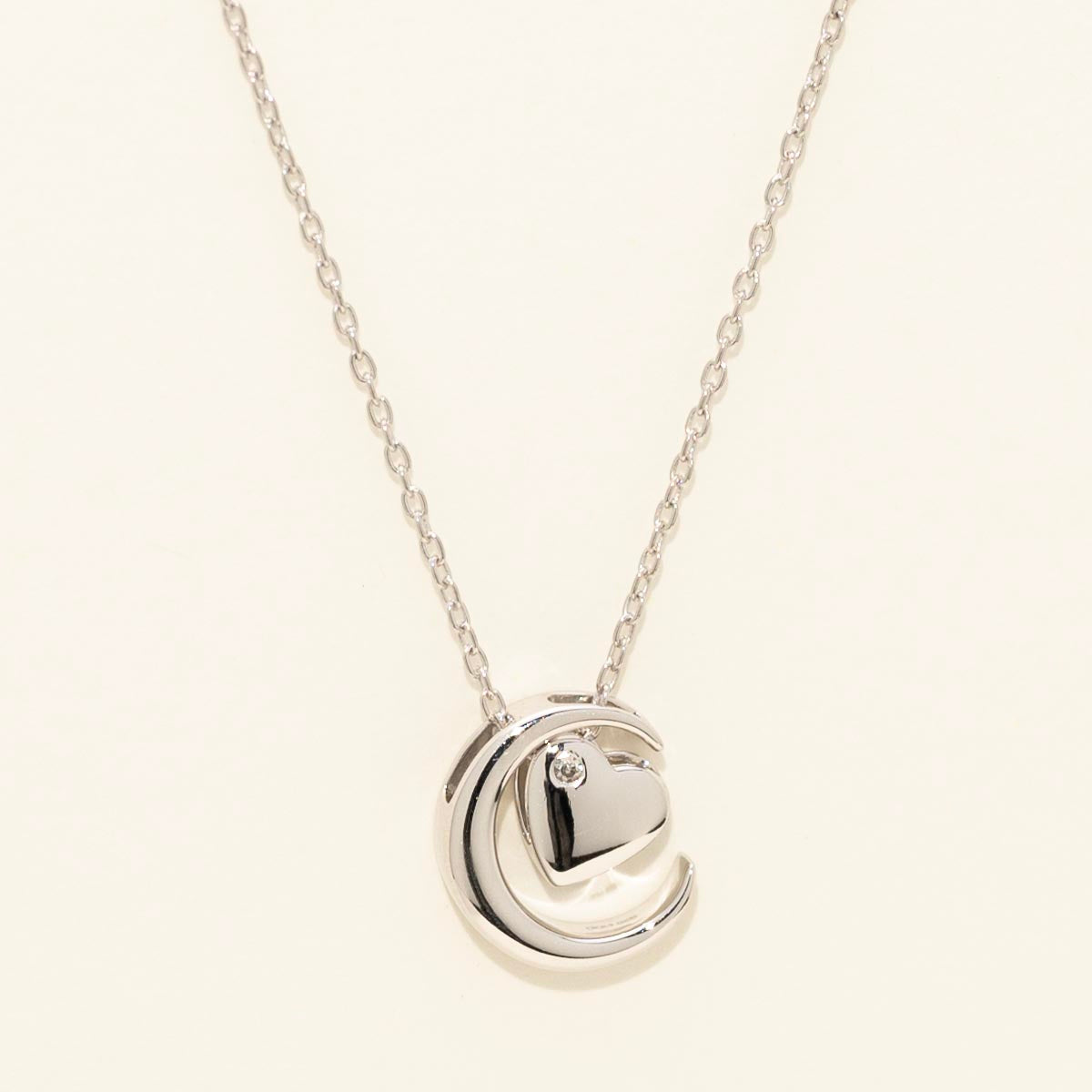 Diamond Heart Necklace in Sterling Silver (.02ct)
