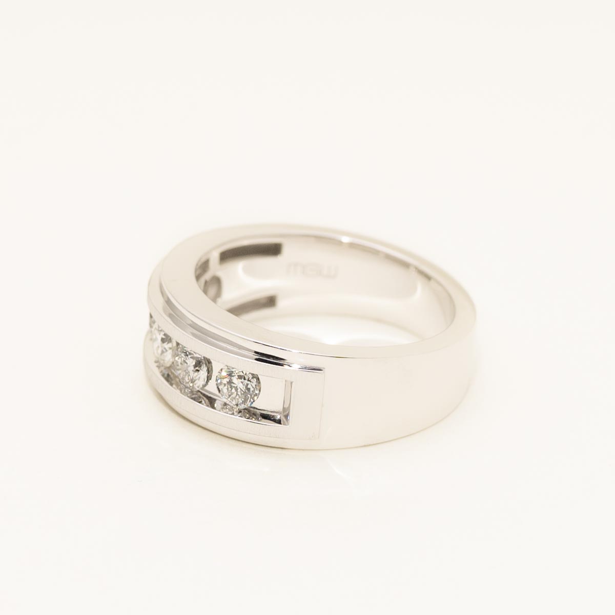 Mens Diamond Band in 10kt White Gold (1ct tw)