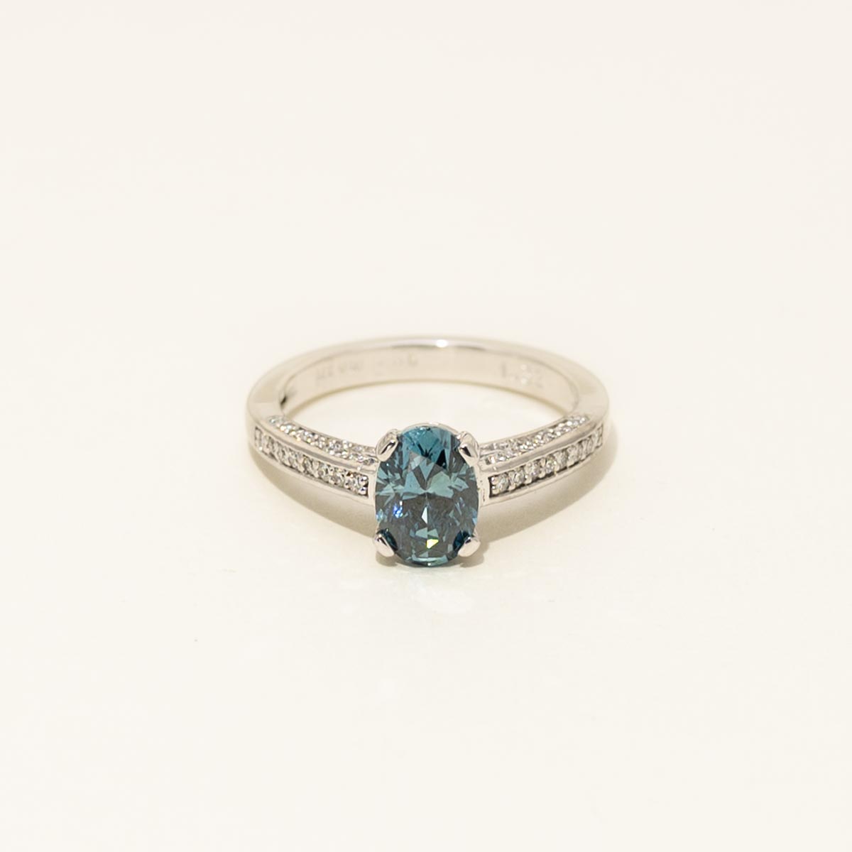 Oval Blue Diamond Engagement Ring in 14kt White Gold (1 3/4ct tw)