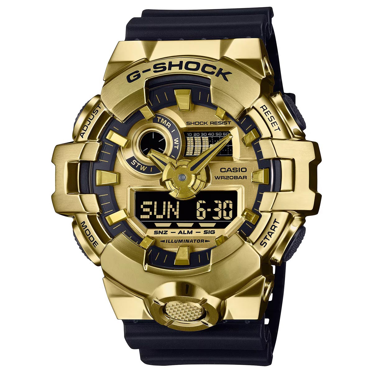 G-Shock GM700 Series Mens Watch with Gold Toned Stainless Steel Case and Black Resin Strap (quartz movement)