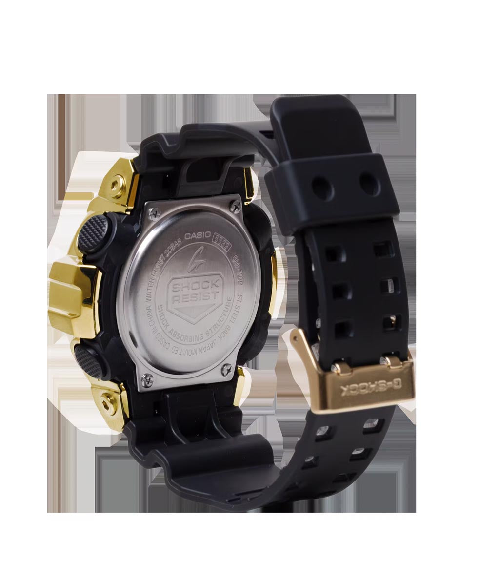 G-Shock GM700 Series Mens Watch with Gold Toned Stainless Steel Case and Black Resin Strap (quartz movement)