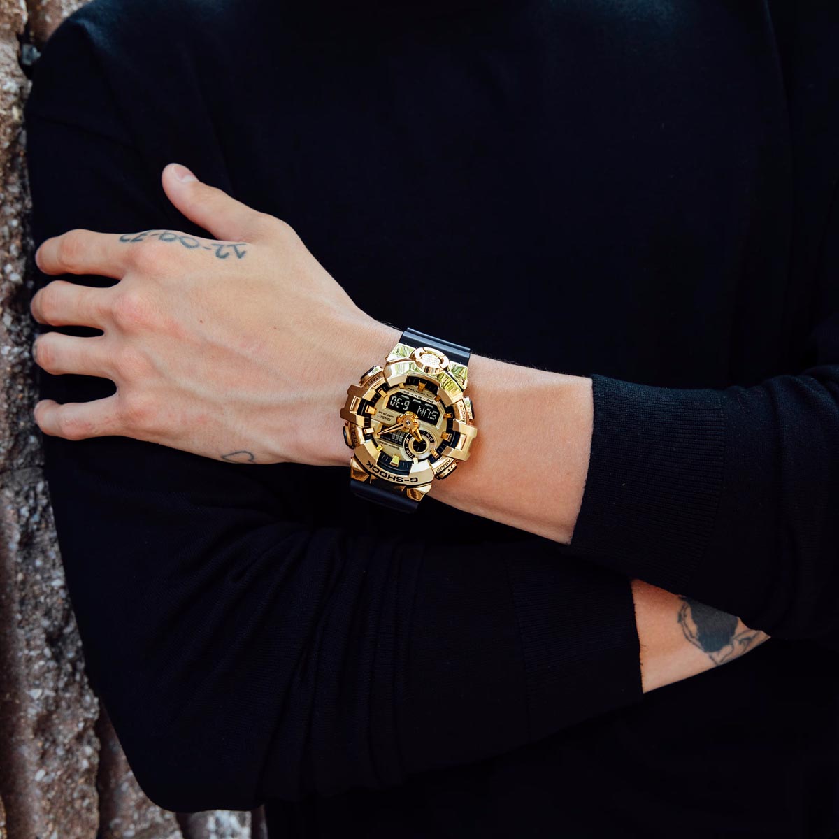 G-Shock GM700 Series Mens Watch with Gold Toned Stainless Steel Case and Black Resin Strap (quartz movement)