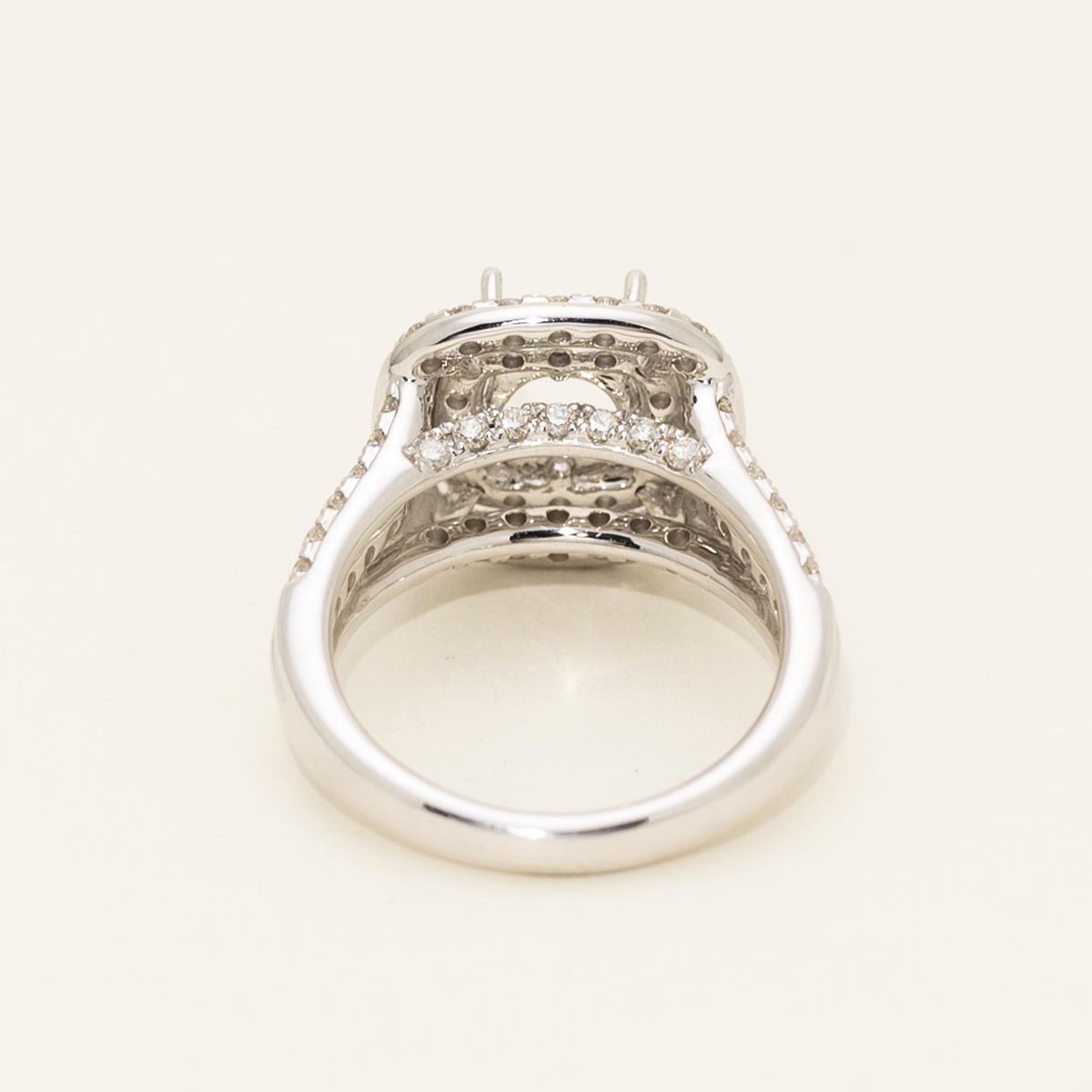 Diamond Halo Engagement Ring Setting in 14kt White Gold (1 1/5ct tw)