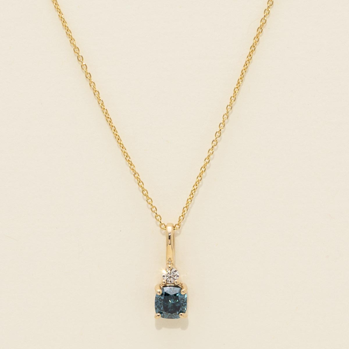 Blue Diamond Necklace in 14kt Yellow Gold (5/8ct tw)
