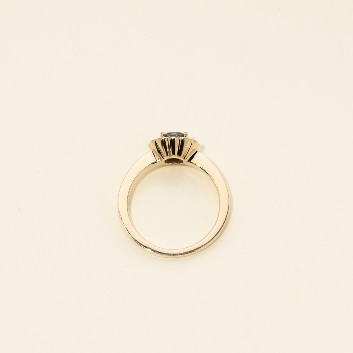 Blue Diamond Halo Engagement Ring in 14kt Yellow Gold (1ct tw)