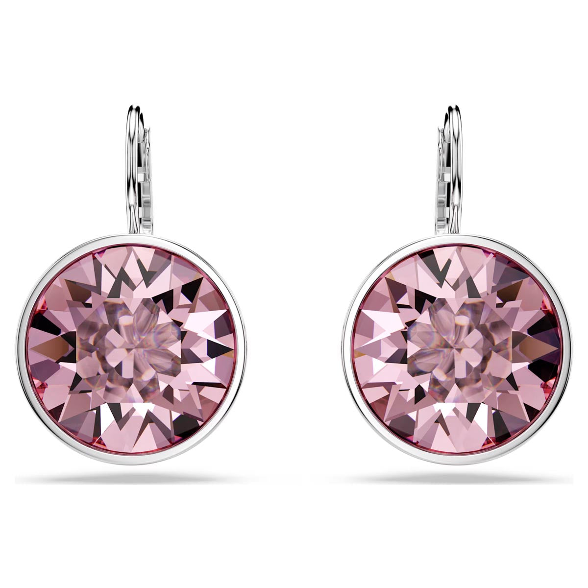 Swarovski Bella Pink Crystal Leverback Earrings