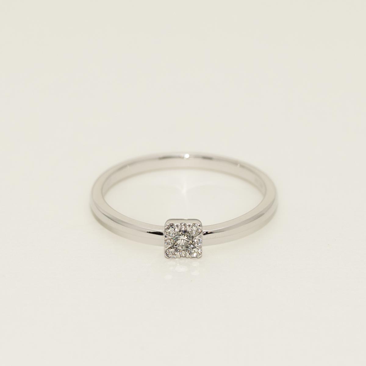 Lovebright Diamond Square Ring in 10kt White Gold (1/10ct tw)