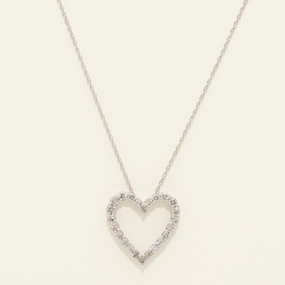 Diamond Heart Necklace in 10kt White Gold (1/2ct tw)