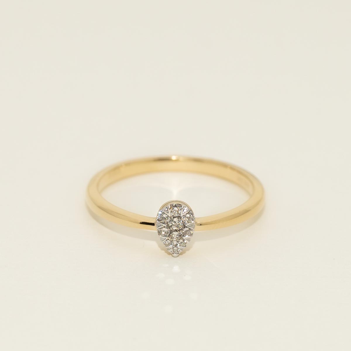 Lovebright Diamond Pear Shape Ring in 10kt Yellow Gold (1/10ct tw)
