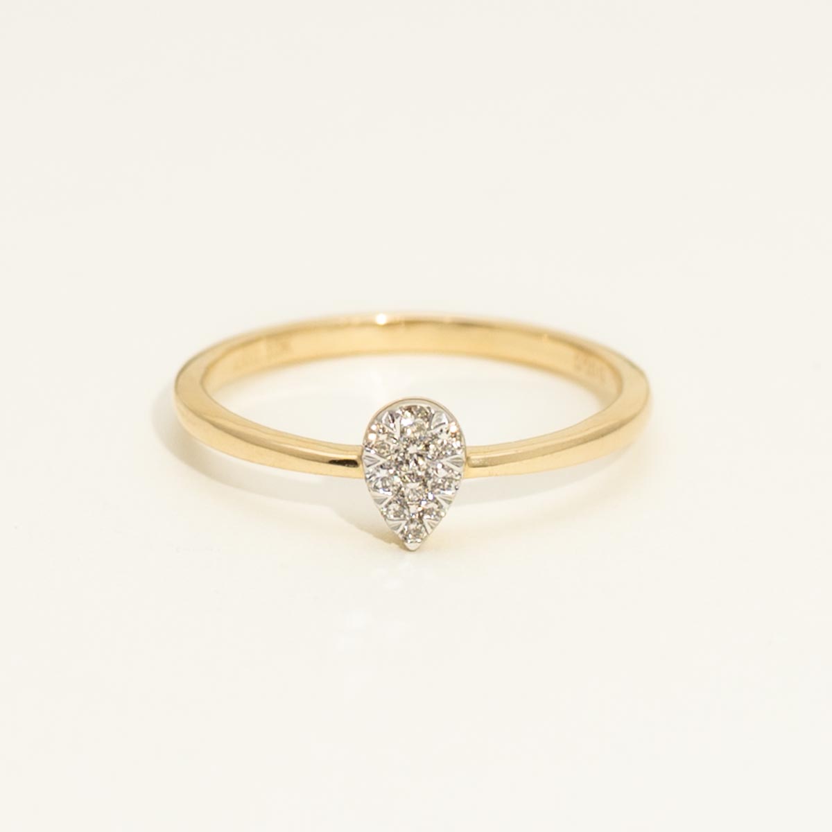 Lovebright Diamond Pear Shape Ring in 10kt Yellow Gold (1/10ct tw)