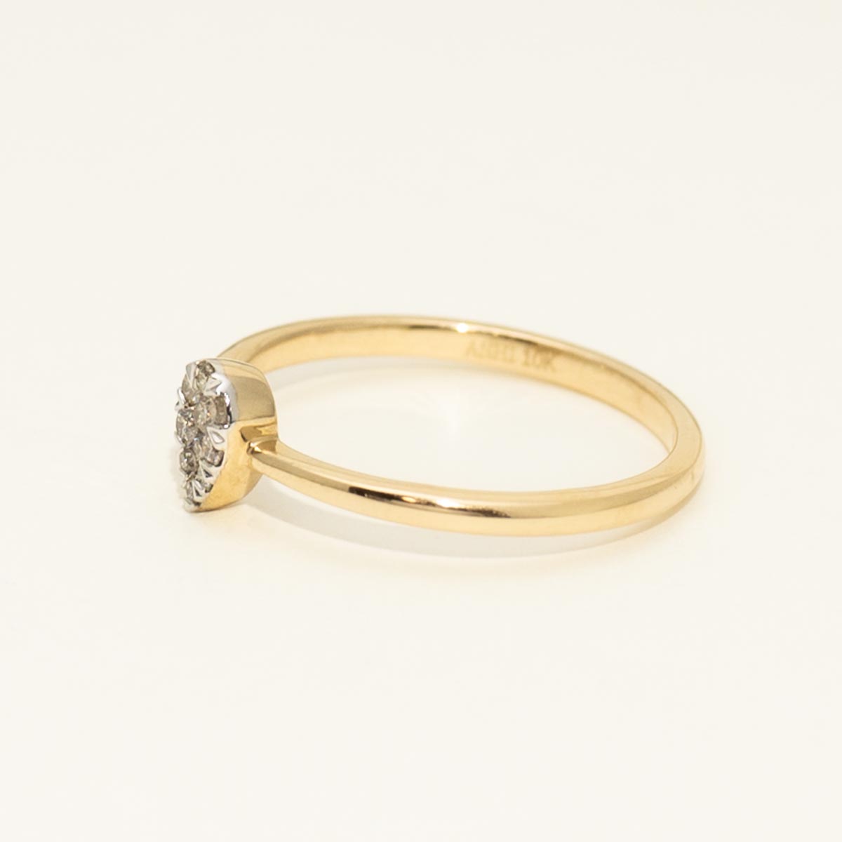 Lovebright Diamond Pear Shape Ring in 10kt Yellow Gold (1/10ct tw)