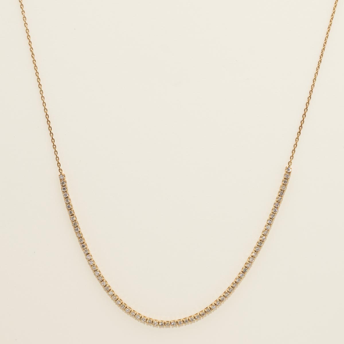 Diamond Halfway Tennis Necklace in 14kt Yellow Gold (1ct tw)