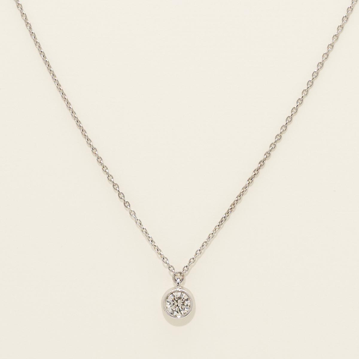 Diamond Bezel Solitaire Necklace in 14kt White Gold (1/5ct)