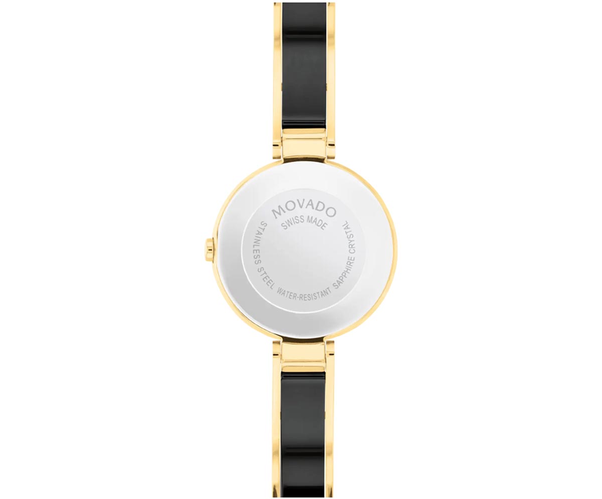 Movado Moda Womens Watch with Black Dial and Black Ceramic and Diamond Bracelet (Swiss quartz movement)