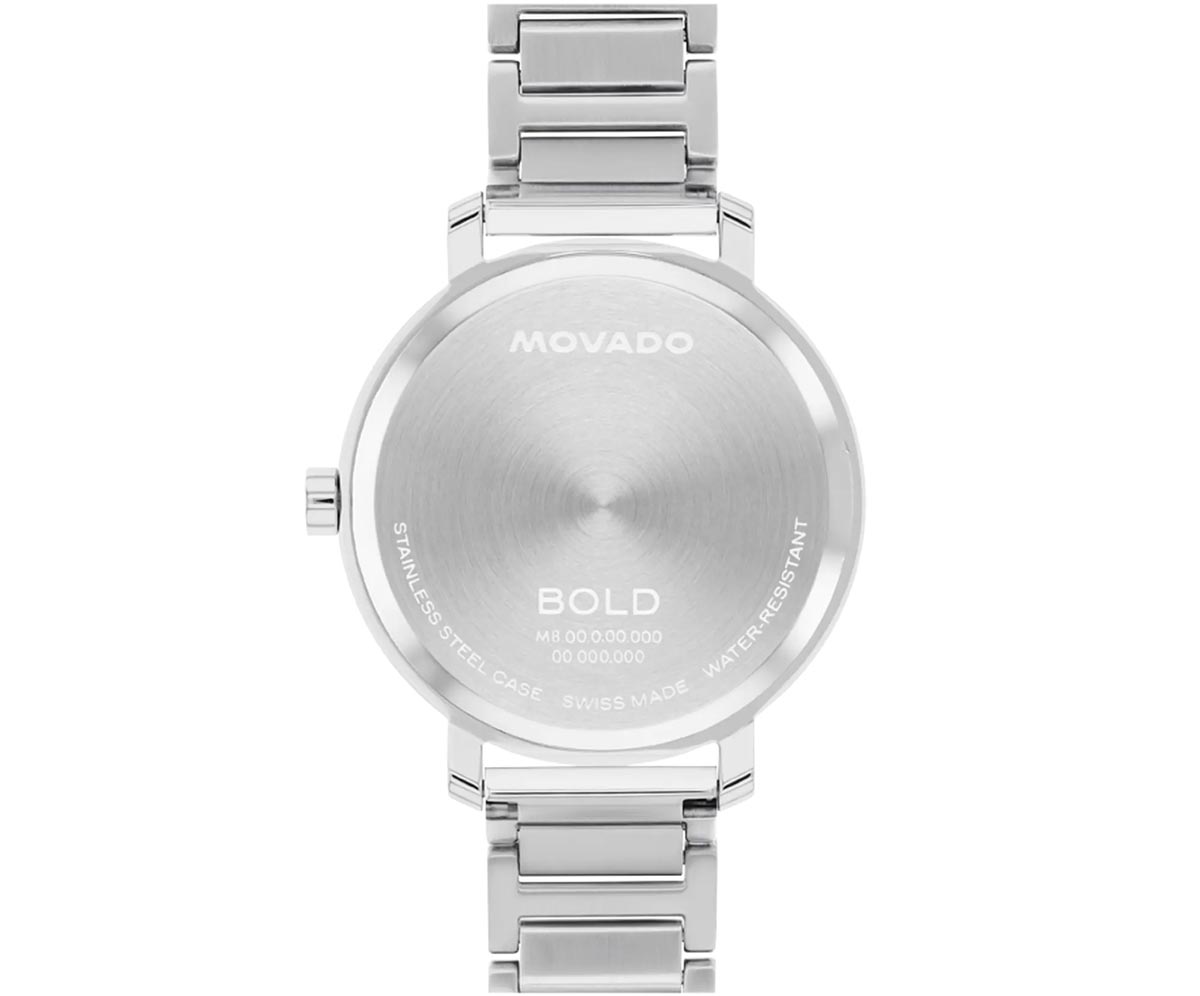 Movado Bold Evolution 2.0 Womens Watch with White Crystal Dial and Stainless Steel Bracelet (Swiss quartz movement)
