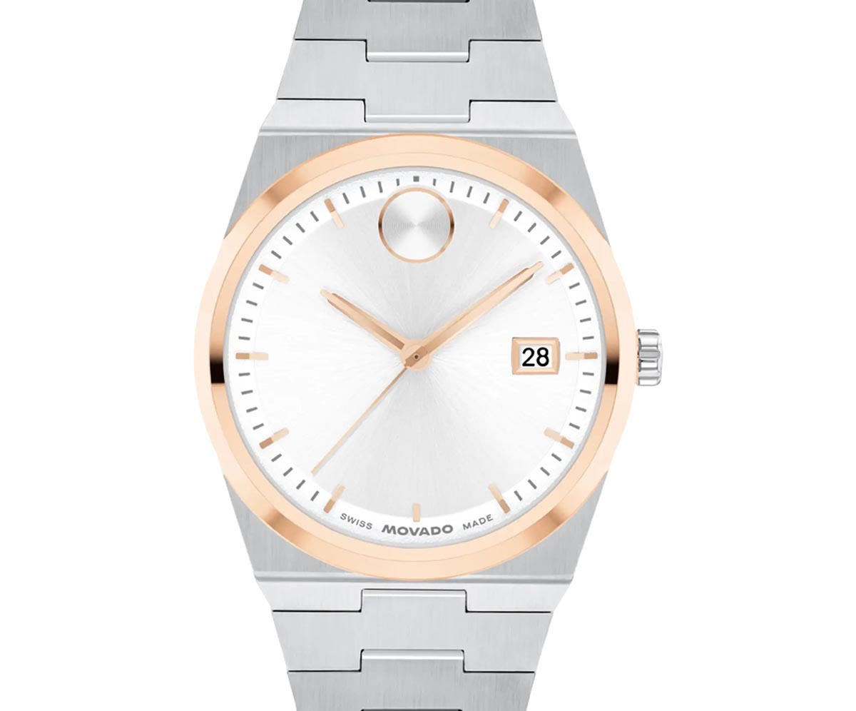 Movado Bold Quest Mens Watch with White Dial and Stainless Steel Bracelet (Swiss quartz movement)