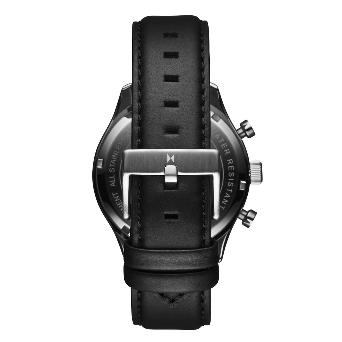 MVMT Airhawk Chronograph Mens Watch with Black Dial and Black Leather Strap (quartz movement)