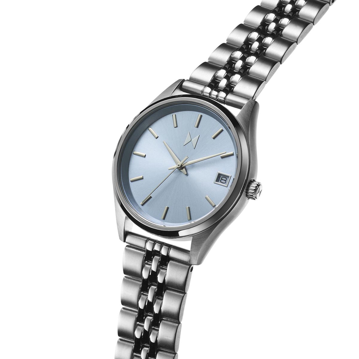 MVMT Rise Boyfriend Womens Watch with Blue Dial and Stainless Steel Bracelet (quartz movement)