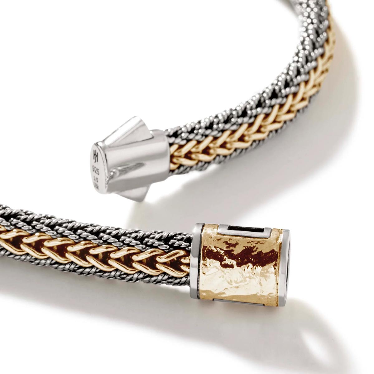 John Hardy Icon Reversible Bracelet in Sterling Silver and 18kt Yellow Gold
