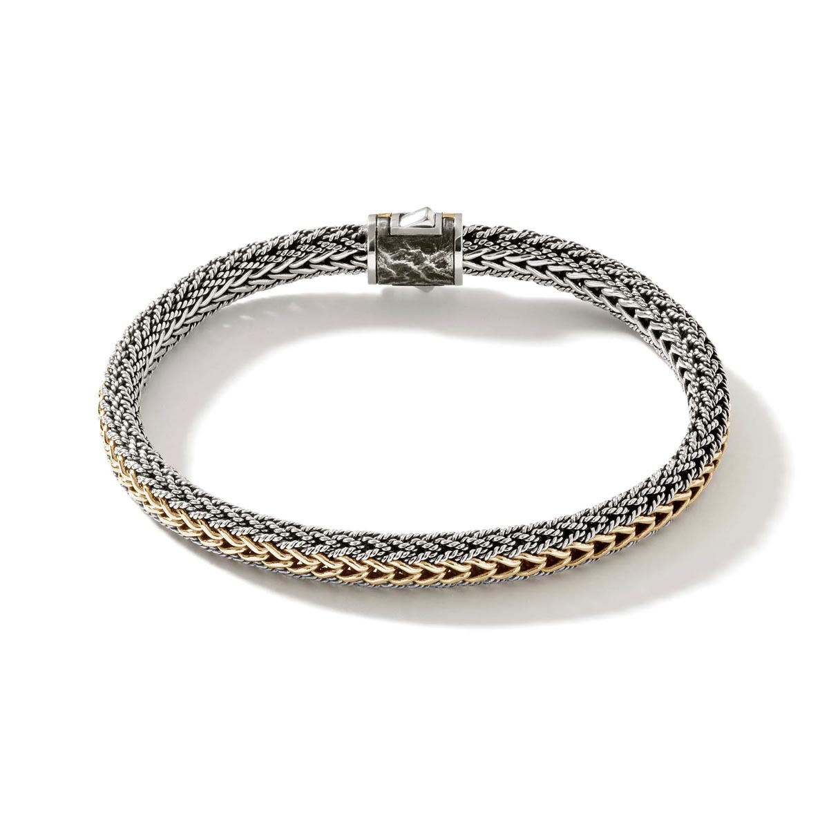 John Hardy Icon Reversible Bracelet in Sterling Silver and 18kt Yellow Gold
