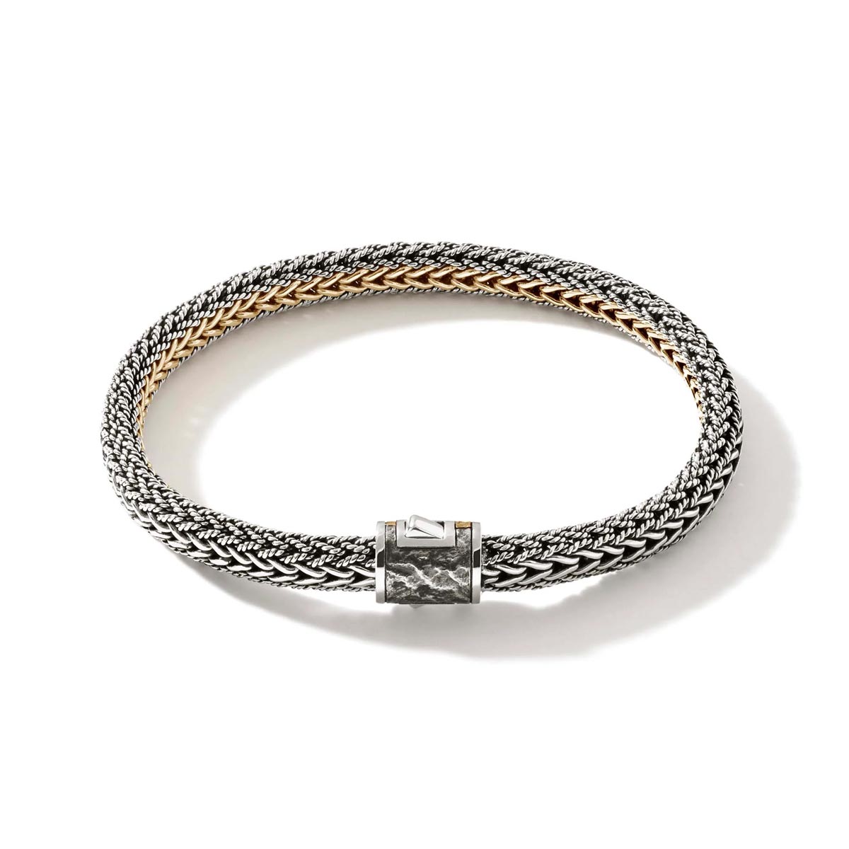 John Hardy Icon Reversible Bracelet in Sterling Silver and 18kt Yellow Gold