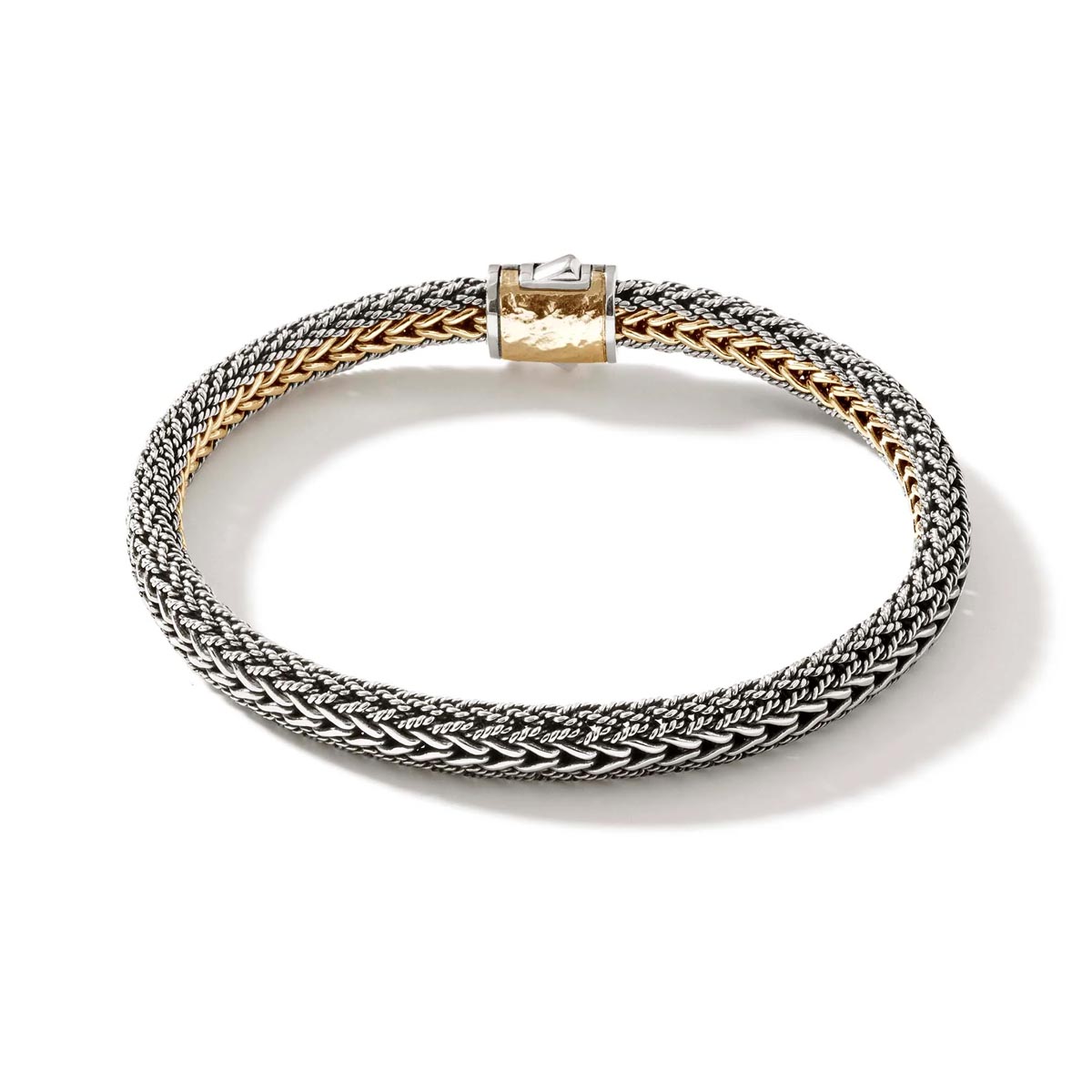 John Hardy Icon Reversible Bracelet in Sterling Silver and 18kt Yellow Gold