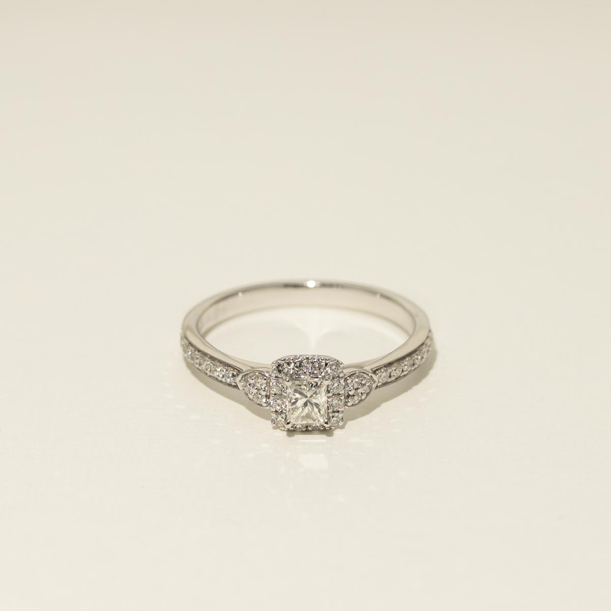Princess Cut Diamond Halo Engagement Ring in 14kt White Gold (1/2ct tw)