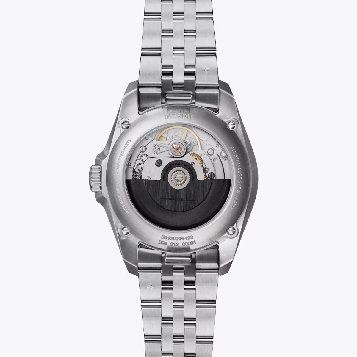 Shinola Circadian Monster 36mm Watch with Black Mother of Pearl Dial and Stainless Steel Bracelet (automatic movement)