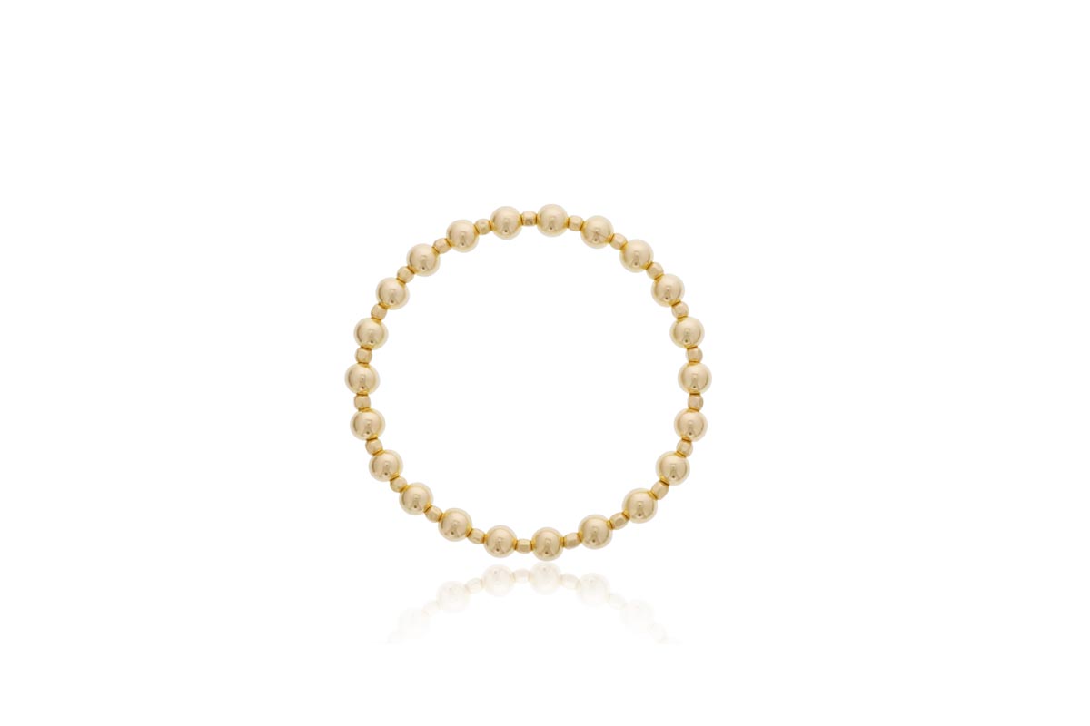 Dee Berkley Round and Square Bead Bracelet in 14kt Gold Filled (4-5mm beads)