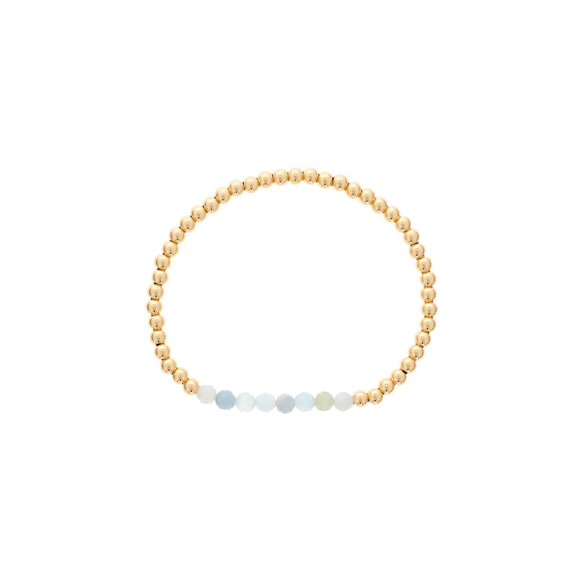 Dee Berkley Aquamarine Bead Bracelet in 14kt Gold Filled (4mm beads)