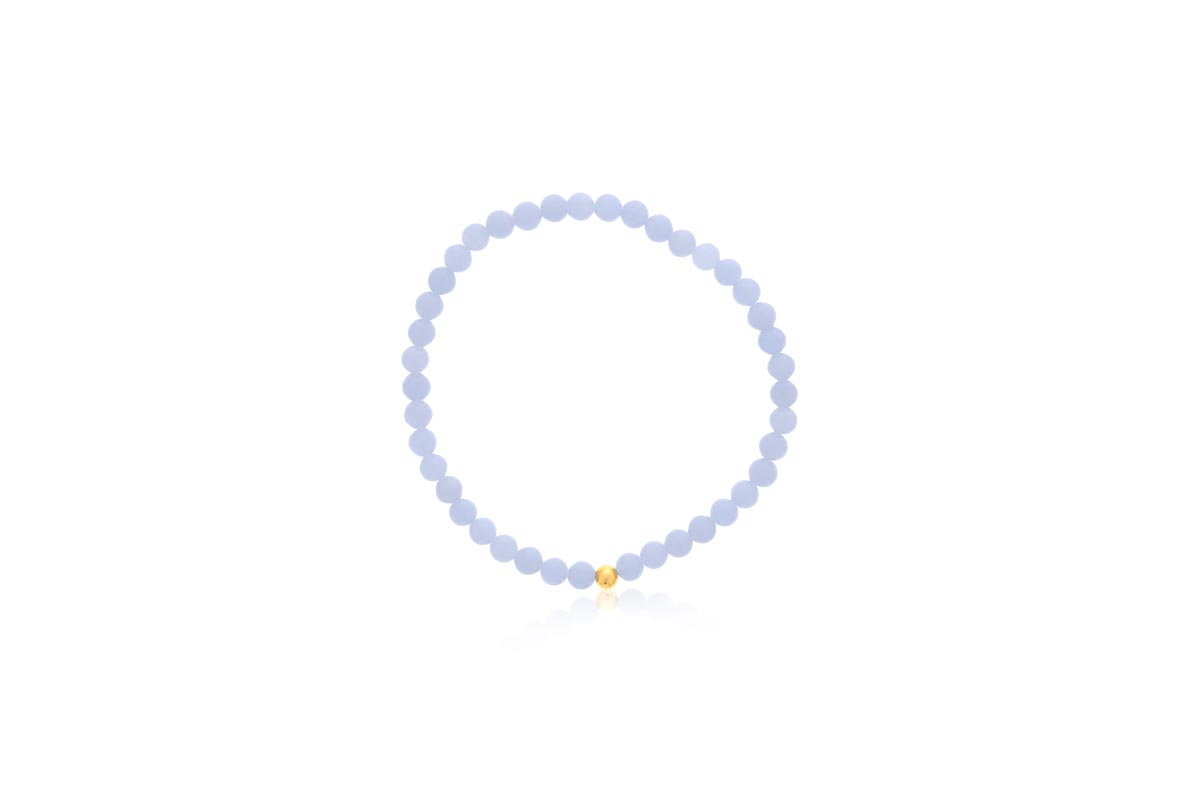 Dee Berkley Angelite Bead Bracelet in 14kt Gold Filled (4mm bead)