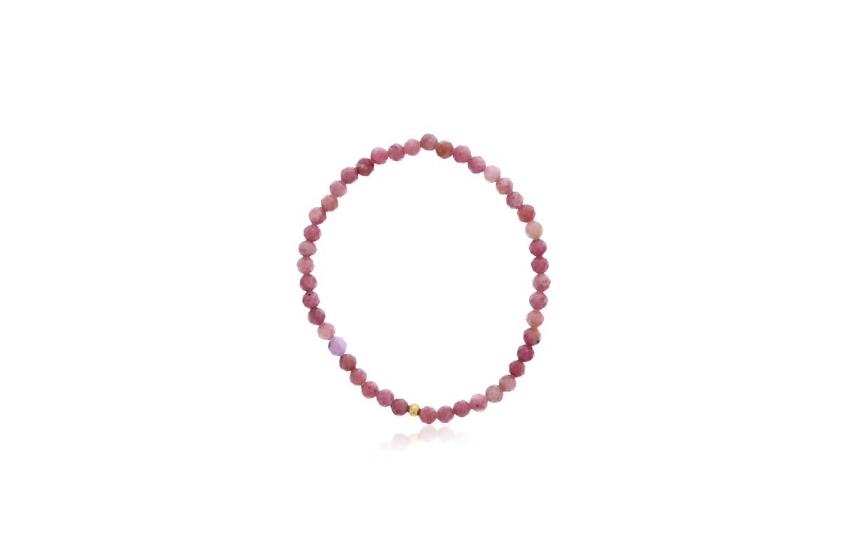 Dee Berkley Rhodonite Bead Bracelet in 14kt Gold Filled (4mm beads)