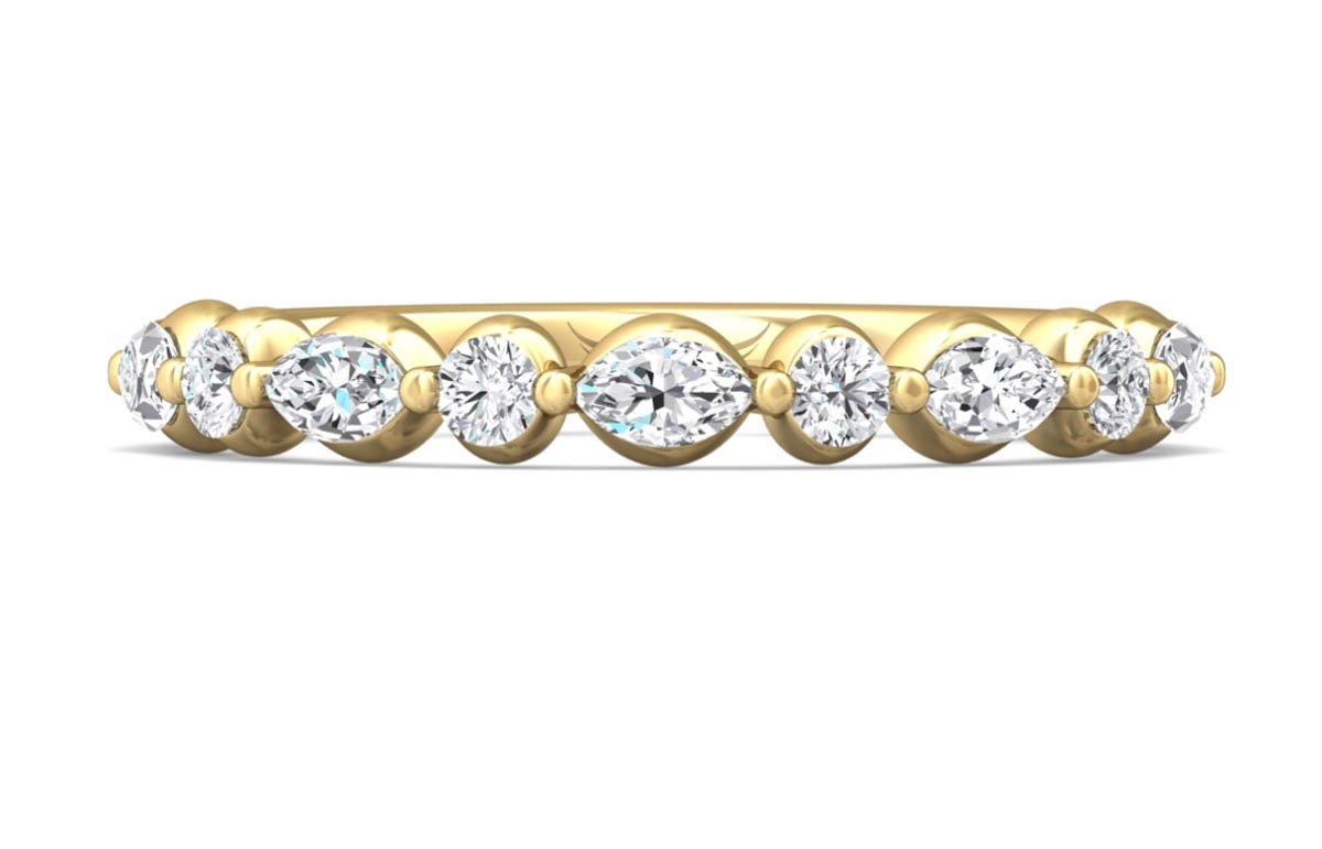 Martin Flyer Round and Marquise Diamond Band in 14kt Yellow Gold (3/8ct tw)