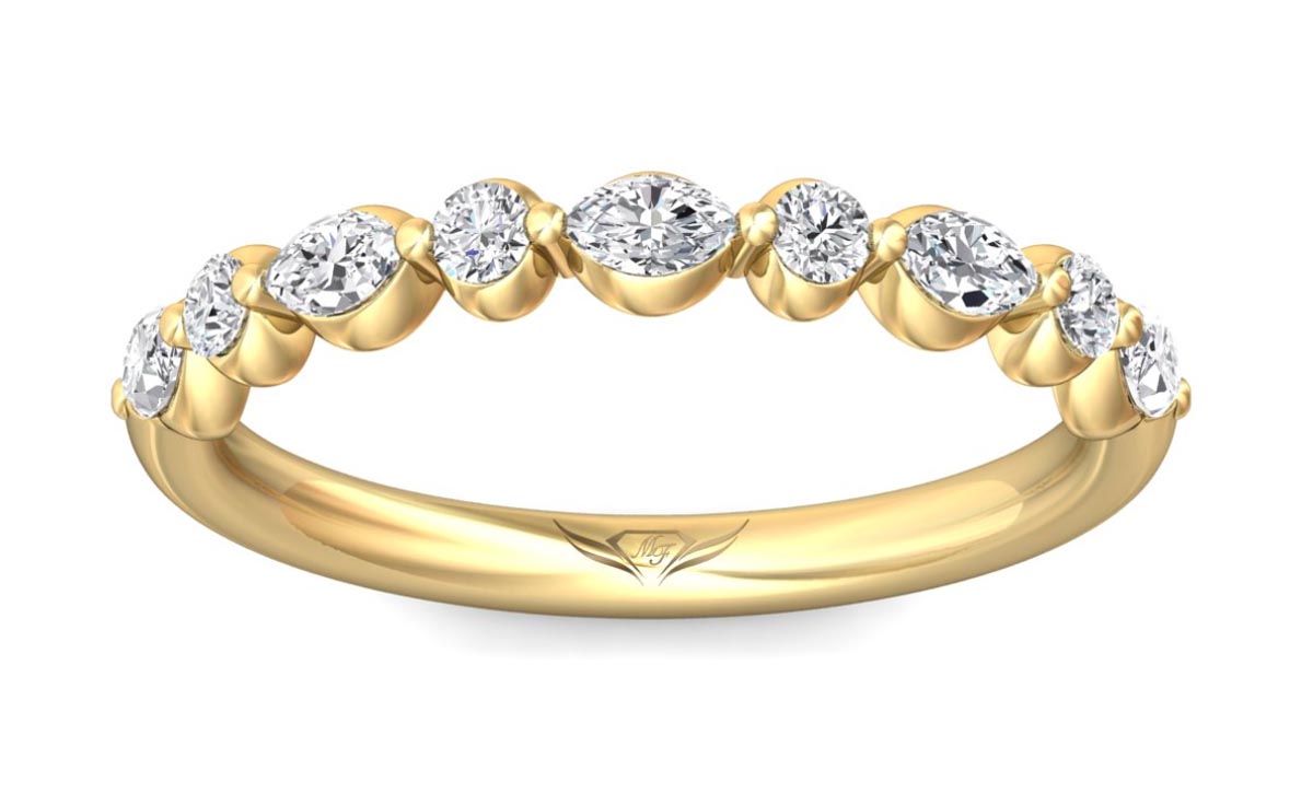 Martin Flyer Round and Marquise Diamond Band in 14kt Yellow Gold (3/8ct tw)