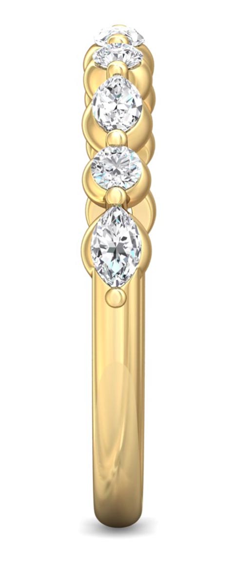 Martin Flyer Round and Marquise Diamond Band in 14kt Yellow Gold (3/8ct tw)