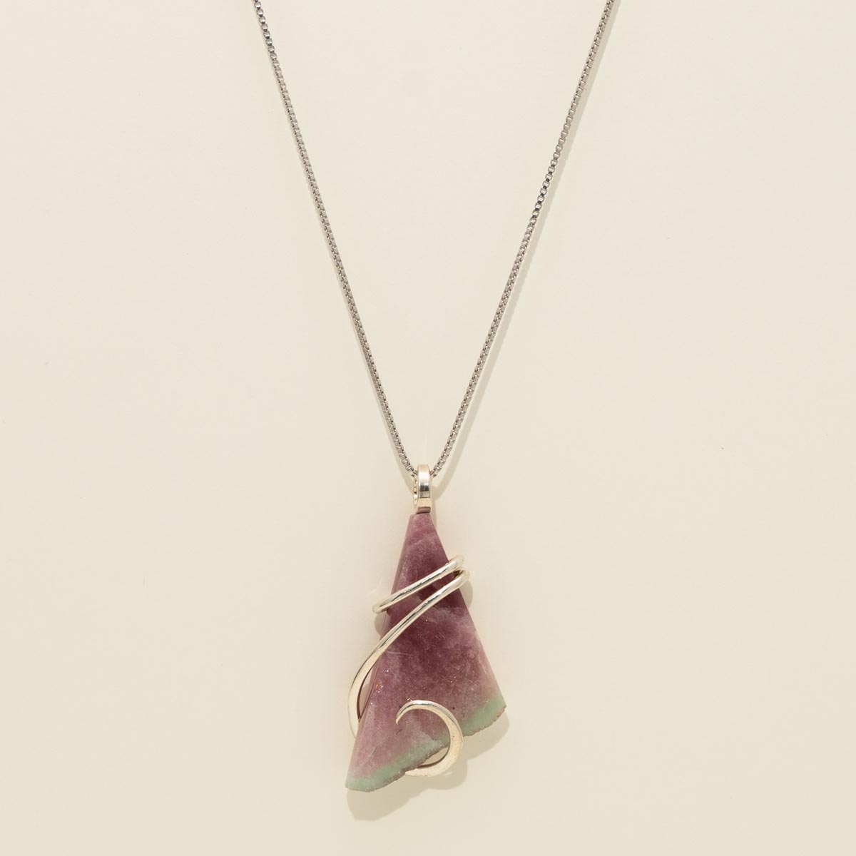 Maine Bicolor Tourmaline Necklace in Sterling Silver