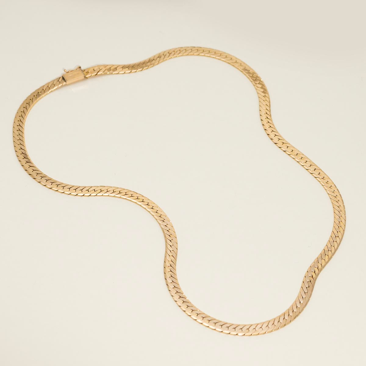 Estate Herringbone Chain in 14kt Yellow Gold