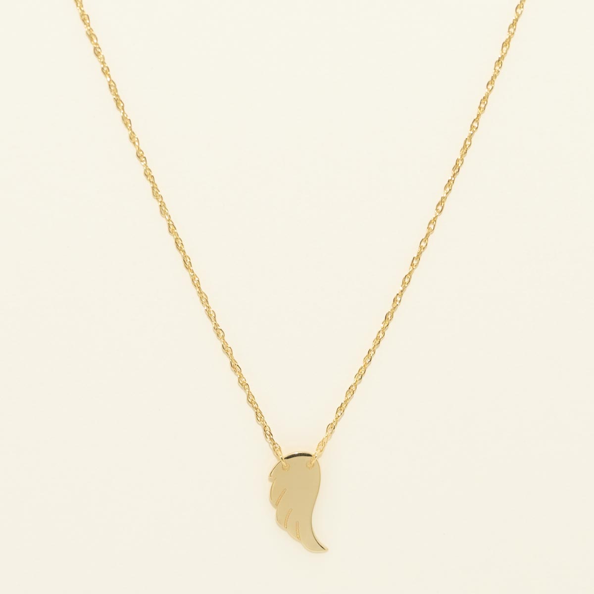 Mini Angel Wing Necklace in 14kt Yellow Gold