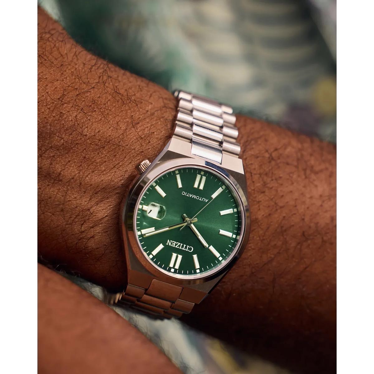 Citizen Tsuyosa 37mm Watch with Green Dial and Stainless Steel Bracelet (automatic movement)