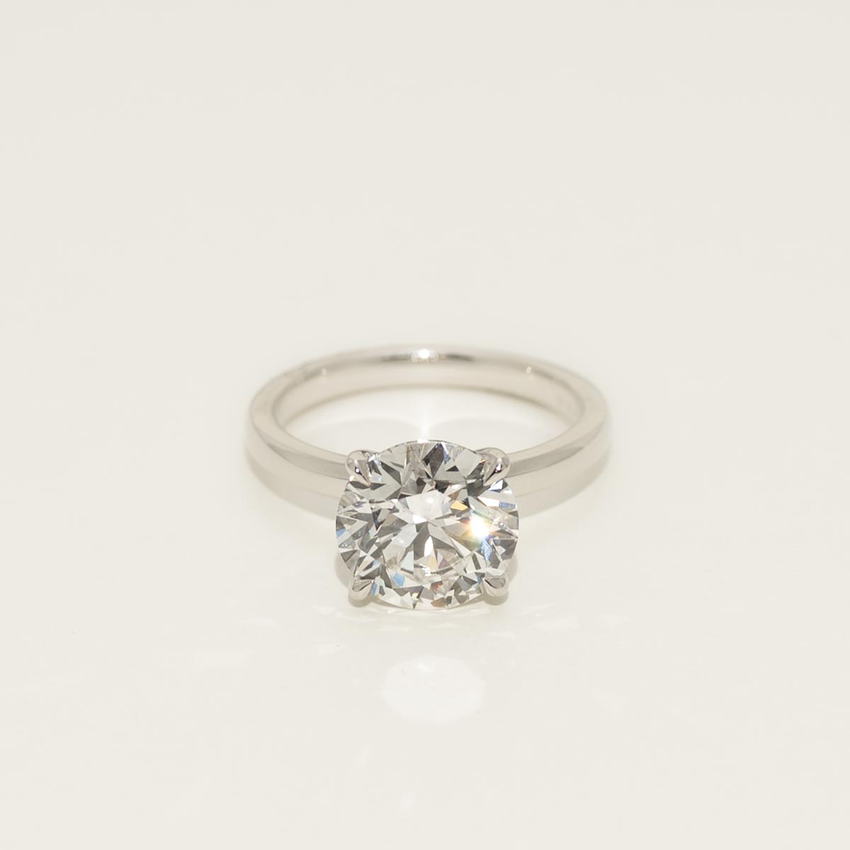 Lab Grown Diamond Solitaire Ring in 14kt White Gold (4ct)