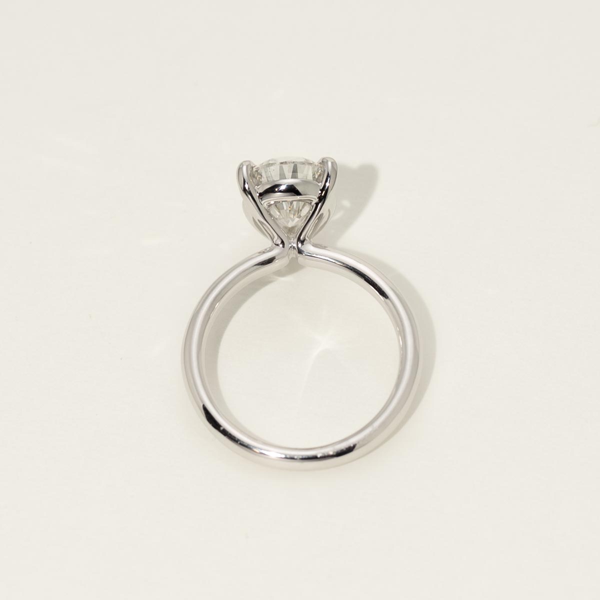 Lab Grown Pear Shape Diamond Engagement Ring in 14kt White Gold (4ct)