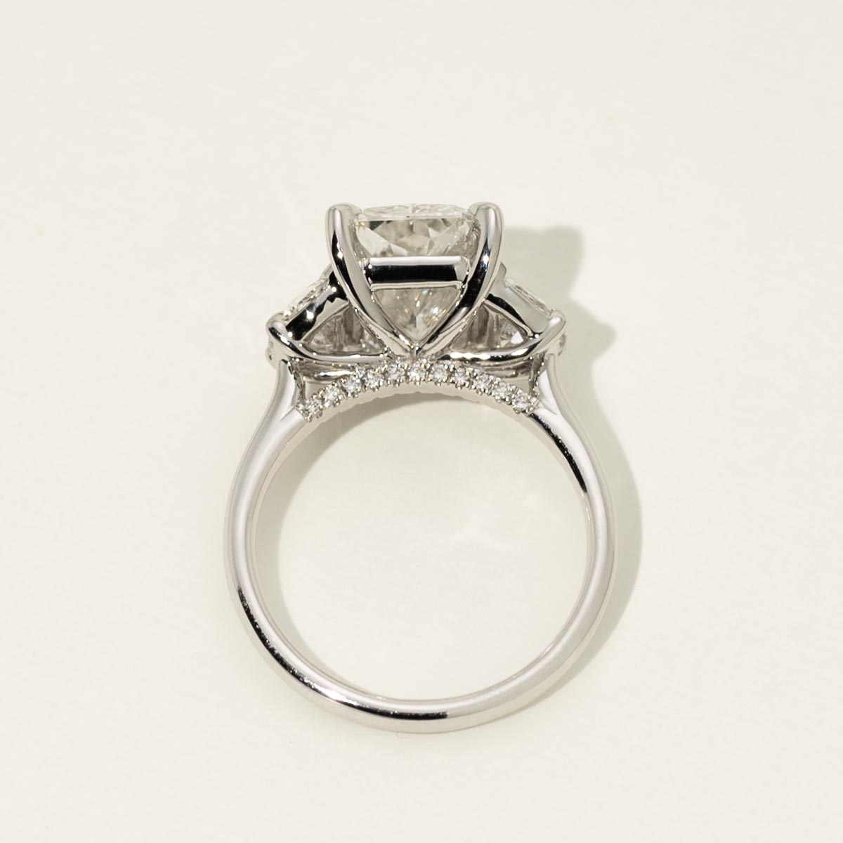 Lab Grown Radiant Cut Diamond Three Stone Engagement Ring in 14kt White Gold (6ct tw)