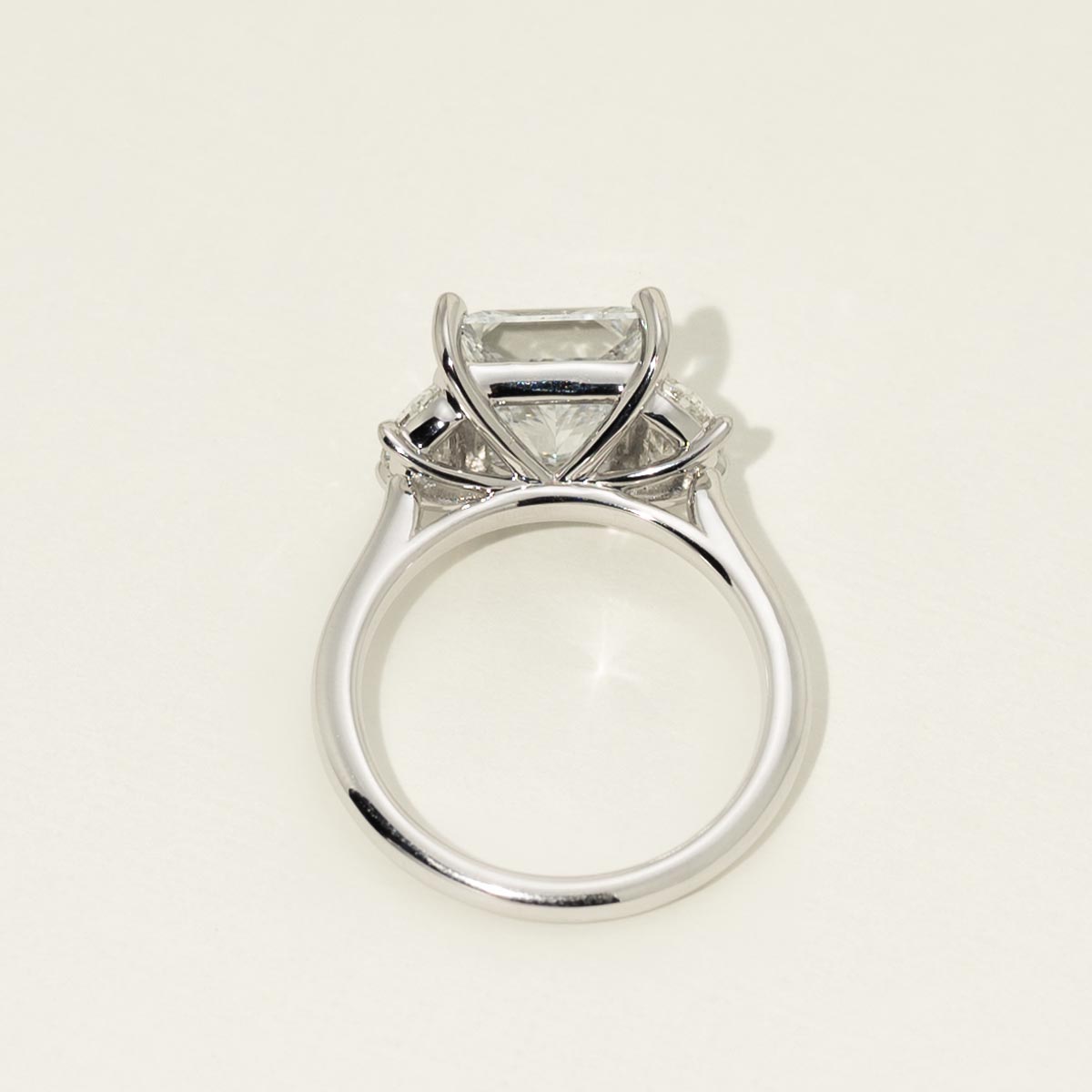 Lab Grown Princess Cut Diamond Three Stone Engagement Ring in 14kt White Gold (4 3/4ct tw)