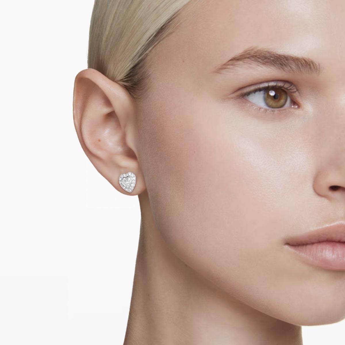 Swarovski Ariana Grande X Angelic Crystal Heart Stud Earrings