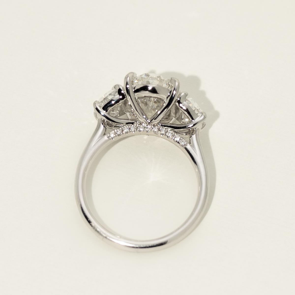 Lab Grown Oval Diamond Three Stone Engagement Ring in 14kt White Gold (6 5/8ct tw)
