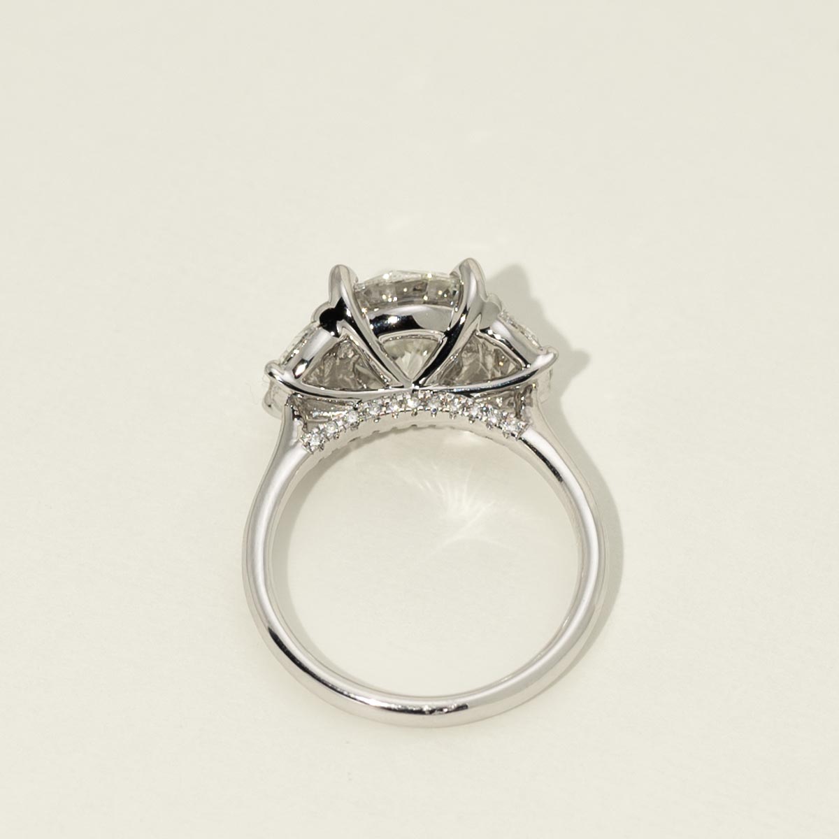 Lab Grown Diamond Three Stone Engagement Ring in 14kt White Gold (5ct tw)