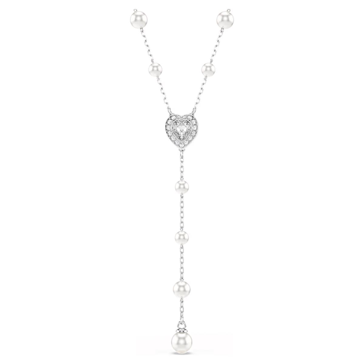 Swarovski Ariana Grande Crystal Heart Lariat Necklace with Crystal Pearls